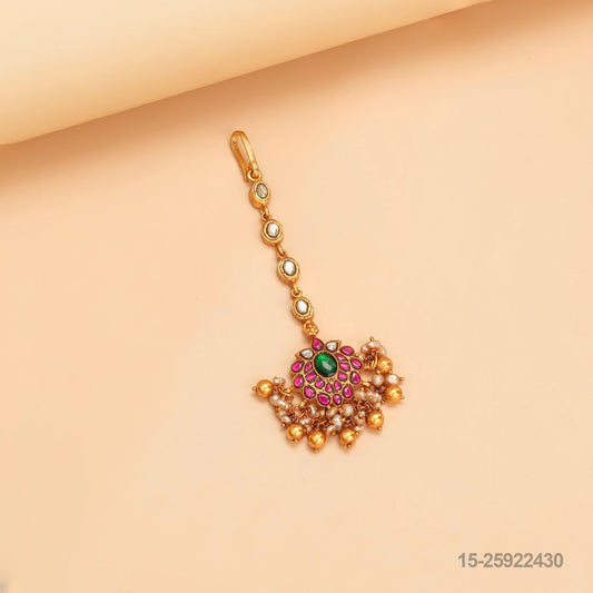 ARCHANA KUNDAN MAANGTIKA WITH RUBIES EMERALD AND PEARLS