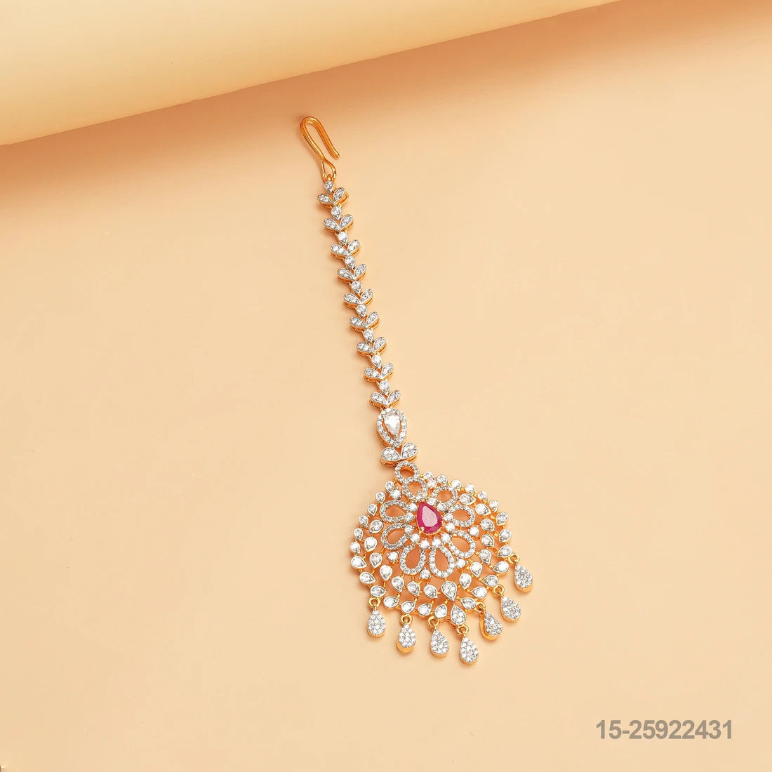 AYUSHI CZ FLORAL DESIGN MAANGTIKA WITH RUBY