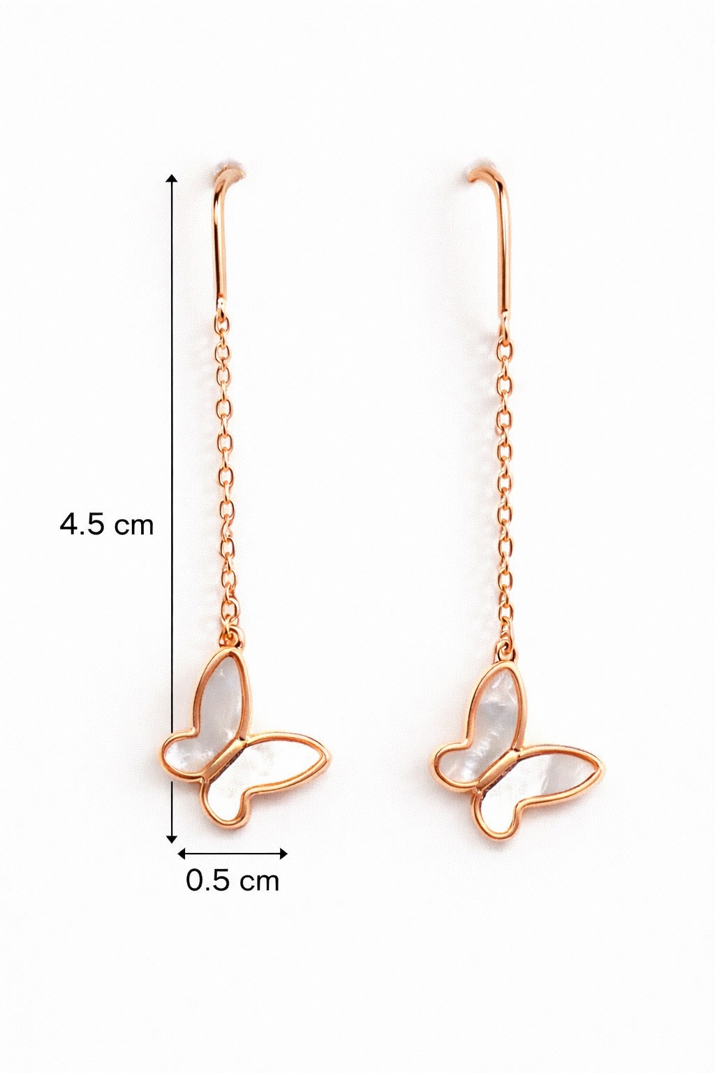 PEARLY FLY ROSEGOLD PLATED SILVER EARRINGS