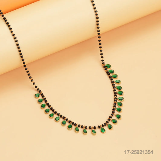 MUGDHA KUNDAN DROP DESIGN MANGALSUTRA WITH EMERALDS