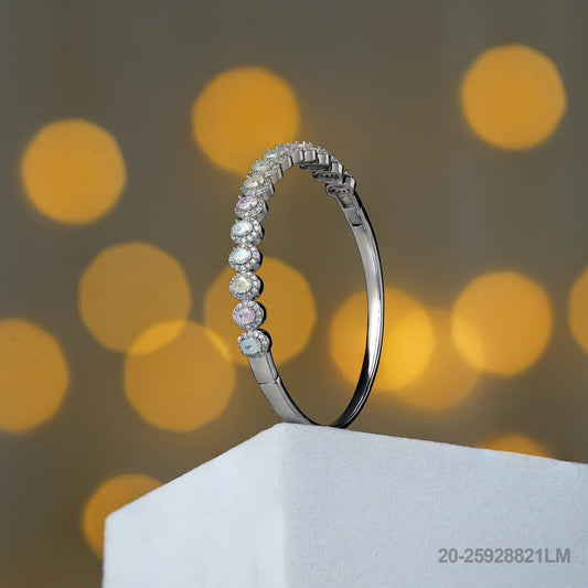 GRACE CZ SOLATIRE DESIGN KADA WITH MULTI COLOR PASTEL SHADE STONES