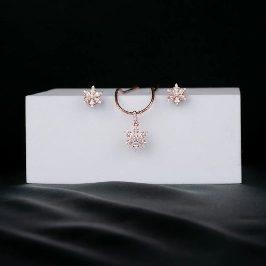 GRACEFUL SILVER SWAN & CUBIC ZIRCONIA PENDANT SET