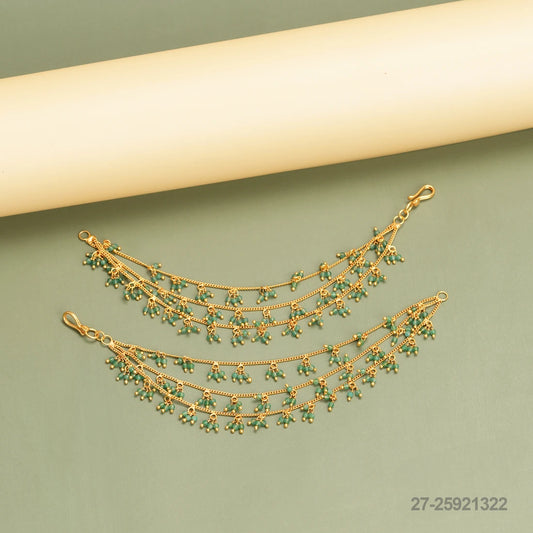 NITYA GREEN BEADS DESIGN HAIR MAATAL OR CHAMPASWARALU