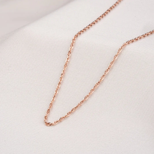 ROSE GOLD PLATED TWISTED LINK CHAIN FOR WOMEN