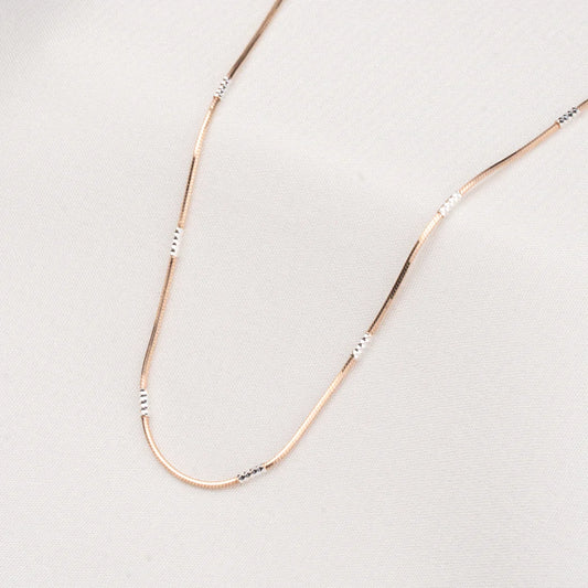 STYLISH TWO-TONE SNAKE CHAIN IN ROSE GOLD & SILVER