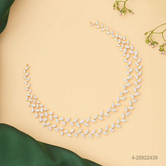 AMRITA LEAF DESIGN CZ NECKLACE