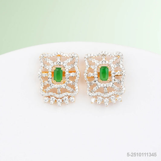 MONALISA CZ EAR STUD WITH EMERALDS