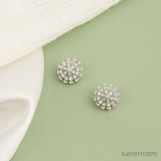 PARVATI CZ SNOWFLAKE DESIGN EAR STUDS