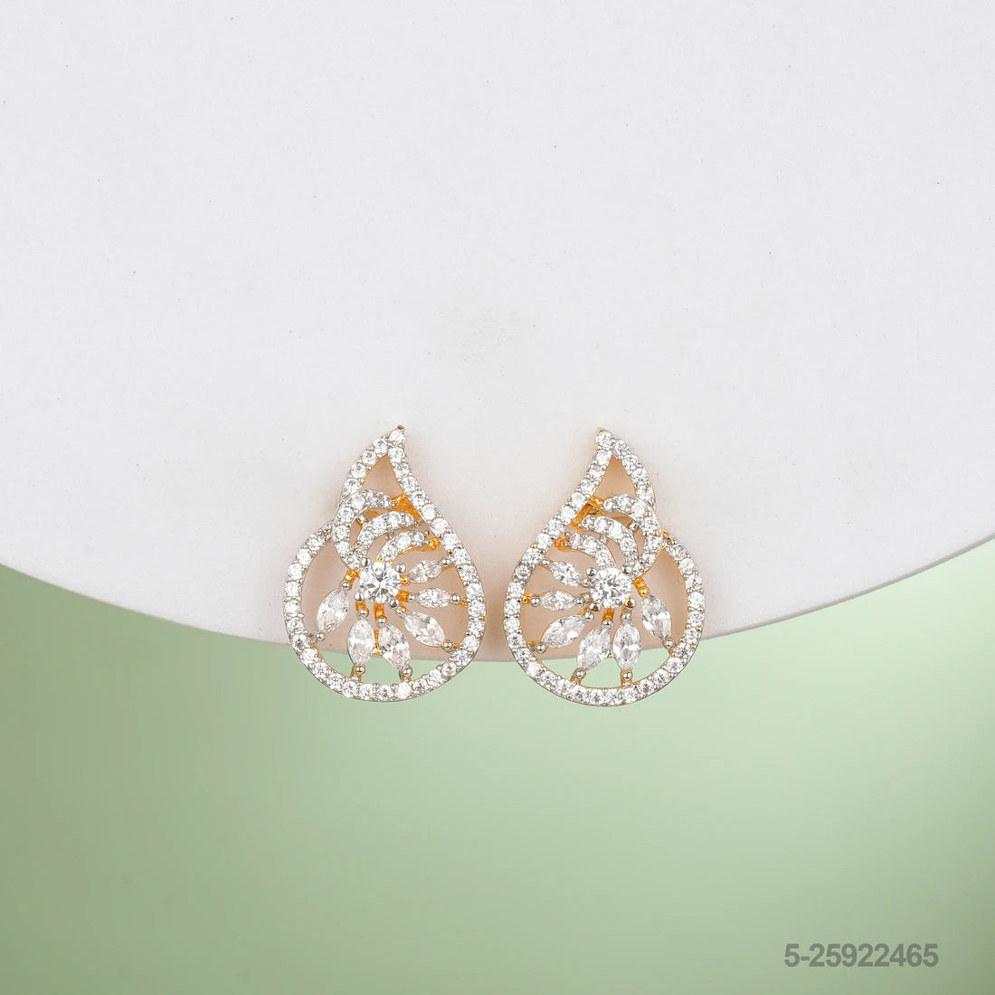 ALISHA CZ FLORAL DESIGN EAR STUDS