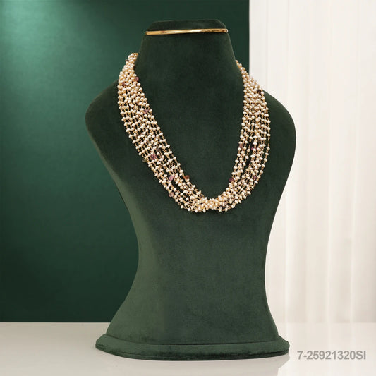 MANASA PEARLS MALA WITH RUBY BEADS