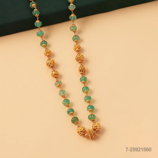 AASHI NAKSHI AND GREEN RUSSIAN BEADS MALA