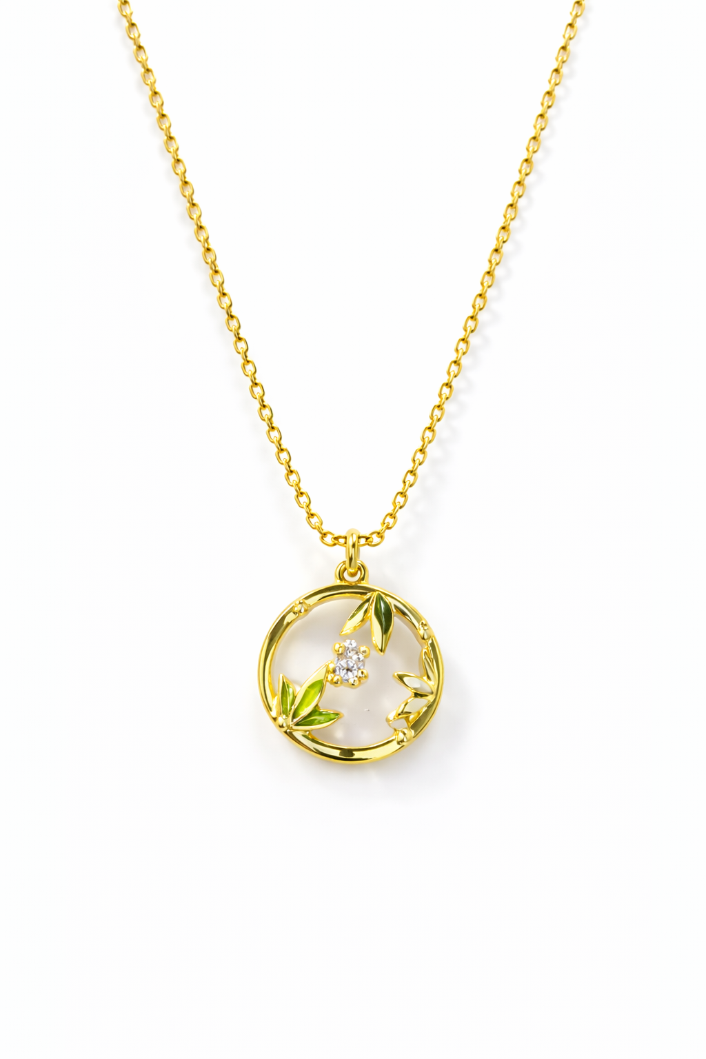 GOLDEN LEAF WHISPER GOLD PLATED SILVER NECKLACE