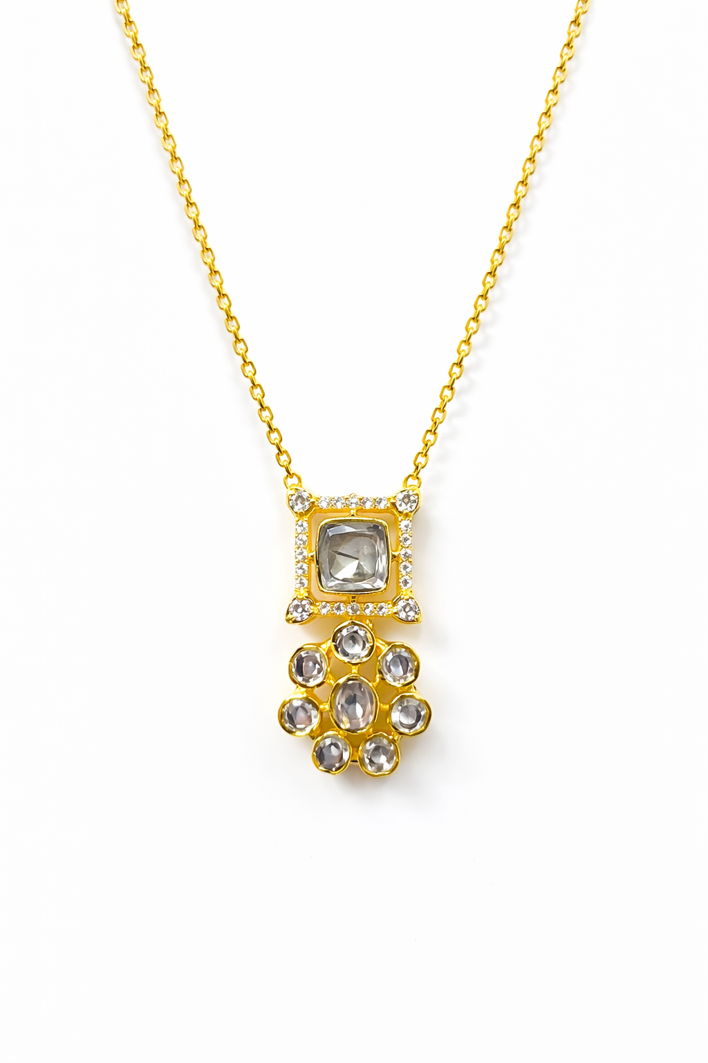 VICTORIAN MOSAIC GOLD PLATED SILVER NECKLACE