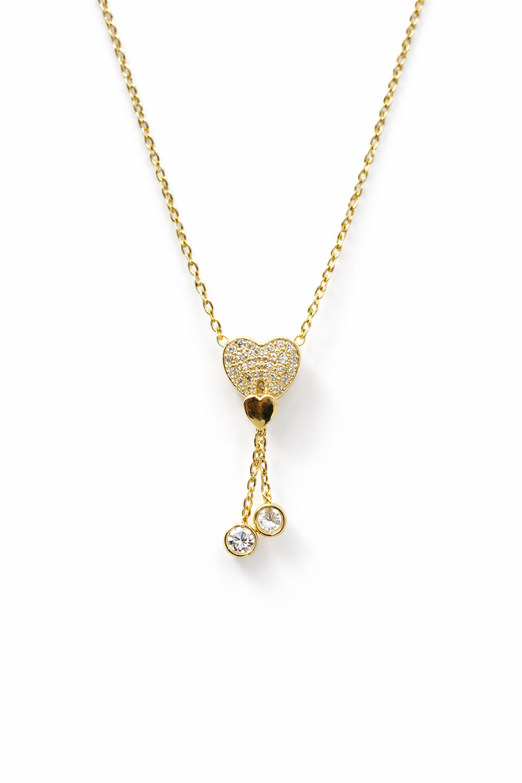 HEARTBEAT GLIMMER GOLD PLATED SILVER NECKLACE