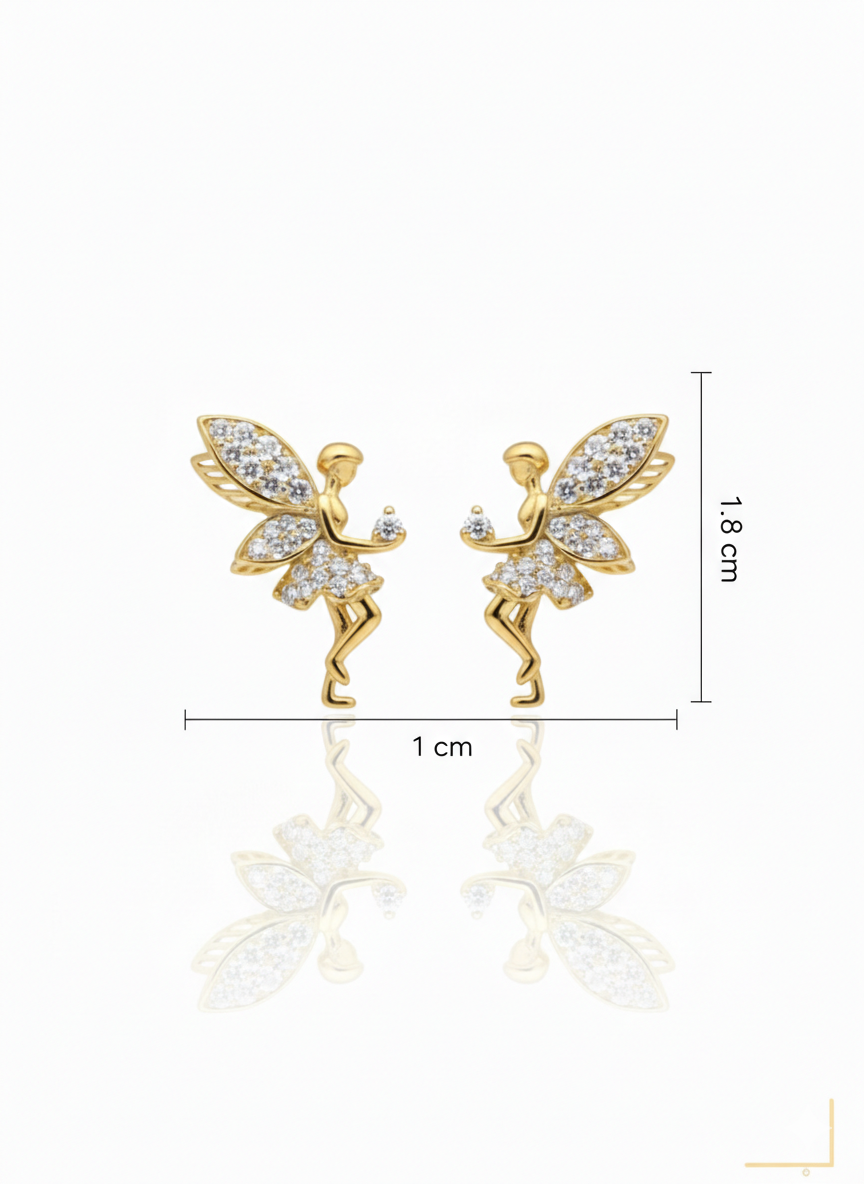 ENCHANTED GOLD PLATED FAIRY SILVER EARRINGS