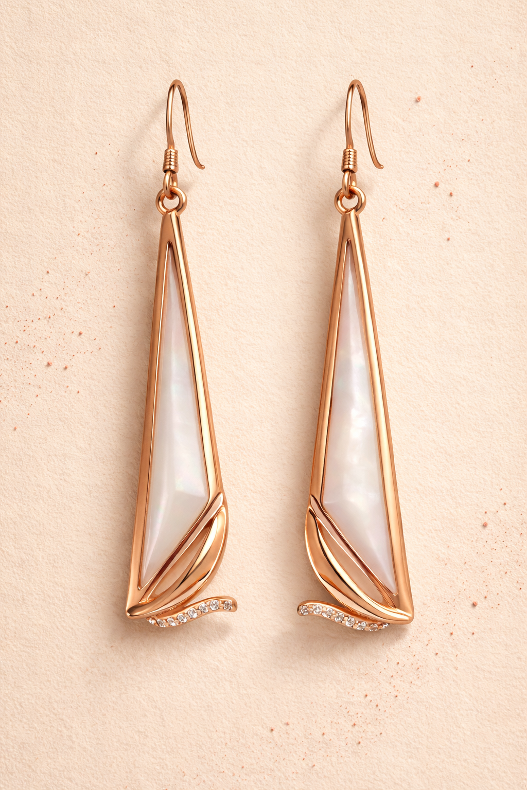 GEO CHARM ROSE GOLD PLATED SILVER EARRINGS