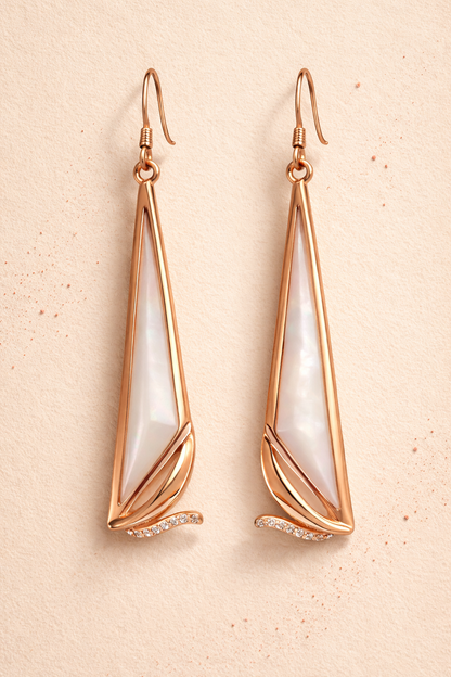 GEO CHARM ROSE GOLD PLATED SILVER EARRINGS