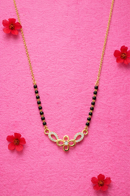 FLORAL AURA GOLD PLATED SILVER MANGALSUTRA