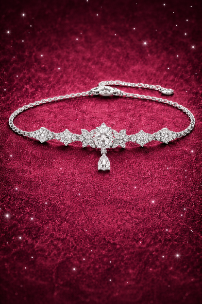 DAZZLING ELING DIVA SILVER NECKLACE AND EARRINGS SET