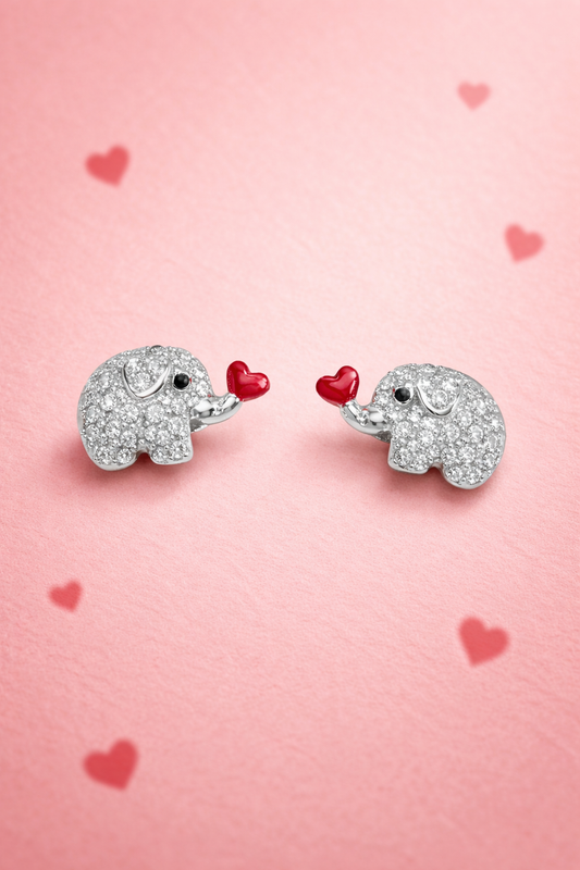 ELEPHANT LOVE SILVER EARRINGS