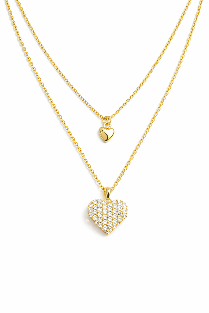 LOVE KNOT -GOLD PLATED LAYERED SILVER NECKLACE
