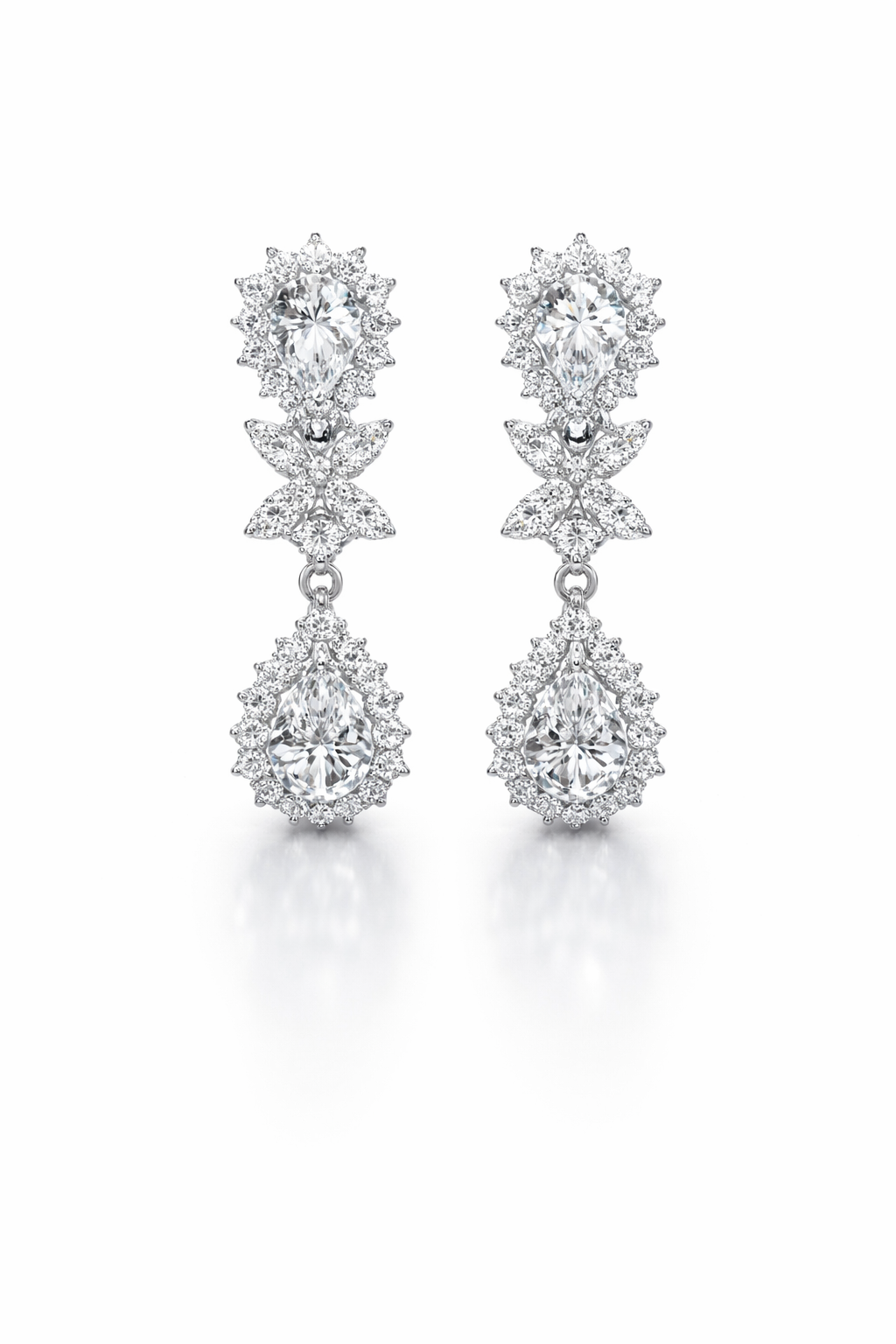 DAZZLING ELING DIVA SILVER NECKLACE AND EARRINGS SET