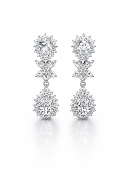 DAZZLING ELING DIVA SILVER NECKLACE AND EARRINGS SET