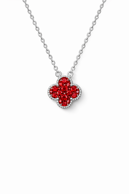 BLOSSOM IN RED SILVER NECKLACE