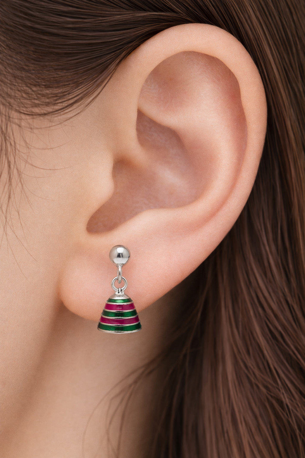 COLOUR SPLASH ENAMELLED SILVER EARRINGS