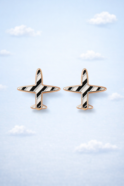 FLY HIGH MINI AEROPLANE SILVER EARRINGS