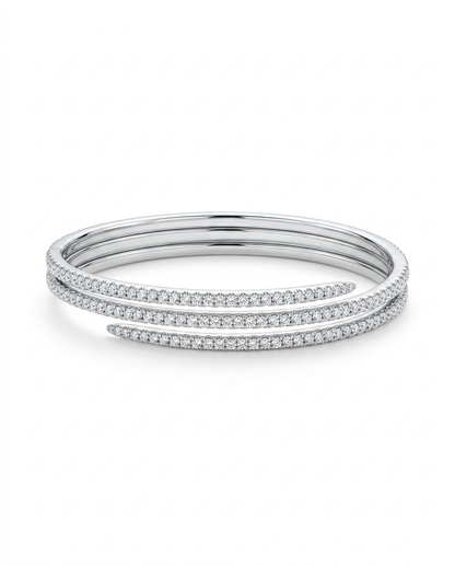 SILVER CZ SPIRAL DESIGN KADA