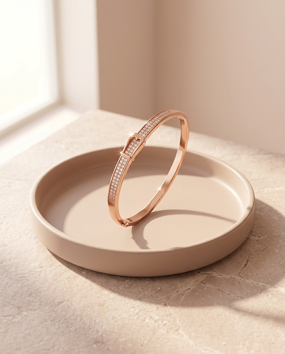 ROSE GOLD STYLISH BRACELET MADE WITH 92.5 SILVER