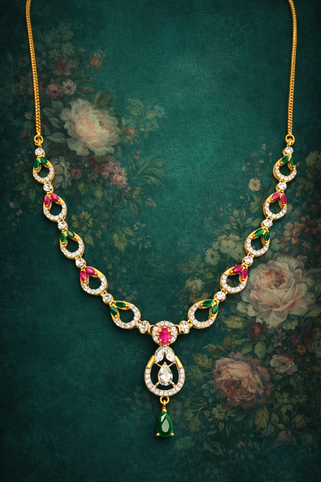 JEWELS OF ELEGANCE GOLD PLATED SILVER NECKLACE