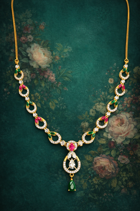 JEWELS OF ELEGANCE GOLD PLATED SILVER NECKLACE
