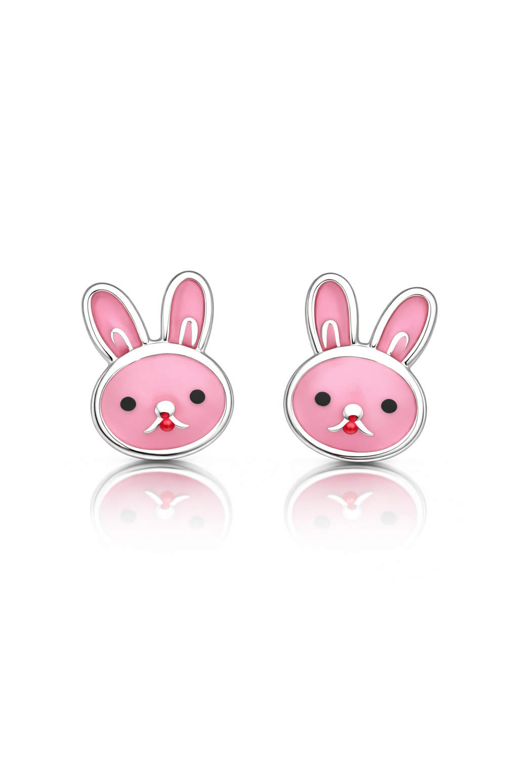 PINK BUNNY SILVER EARRINGS
