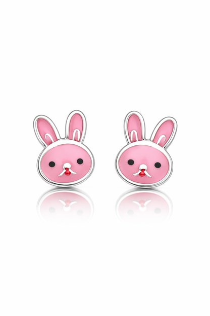 PINK BUNNY SILVER EARRINGS