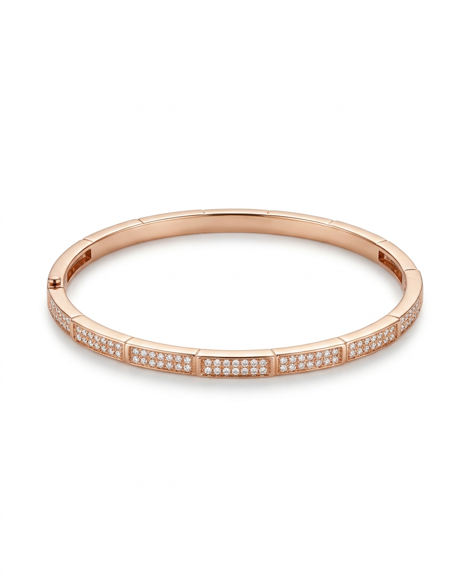 ROSE GOLD SLEEK DESIGN BRACELET MADE OF 92.5 SILVER