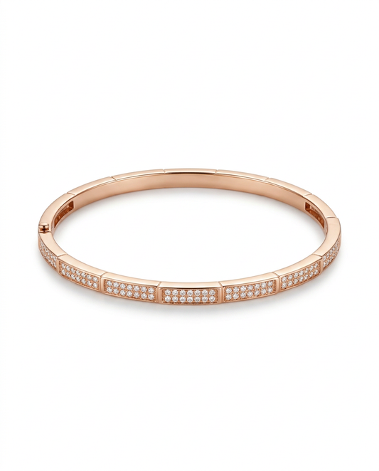 ROSE GOLD SLEEK DESIGN BRACELET MADE OF 92.5 SILVER
