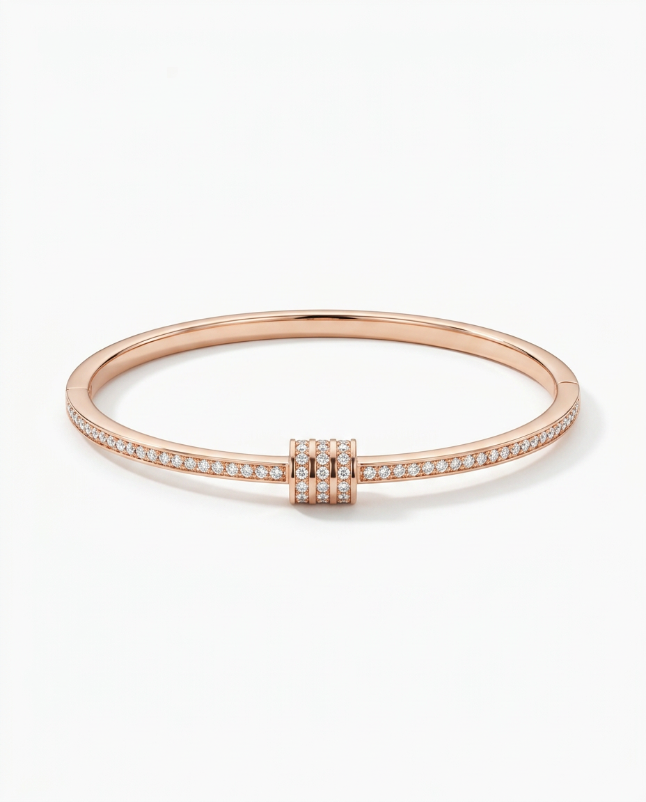 ROSE GOLD SPIN BRACELET MADE WITH 92.5 SILVER
