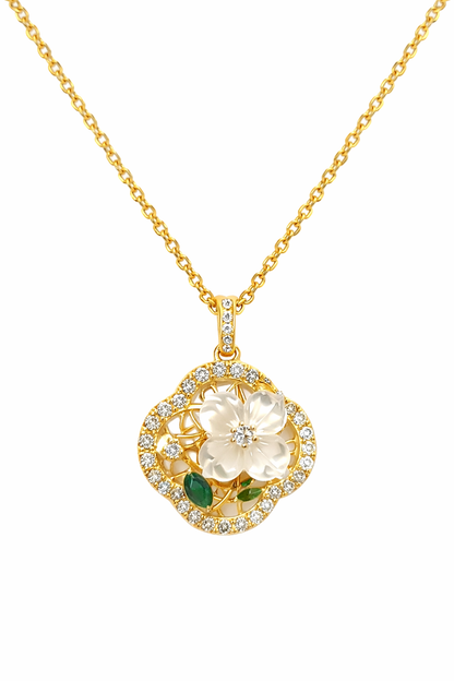 FLORAL MAGIC GOLD PLATED SILVER NECKLACE