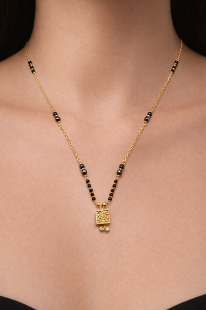 GOLDEN SHINE GOLD PLATED SILVER MANGALSUTRA