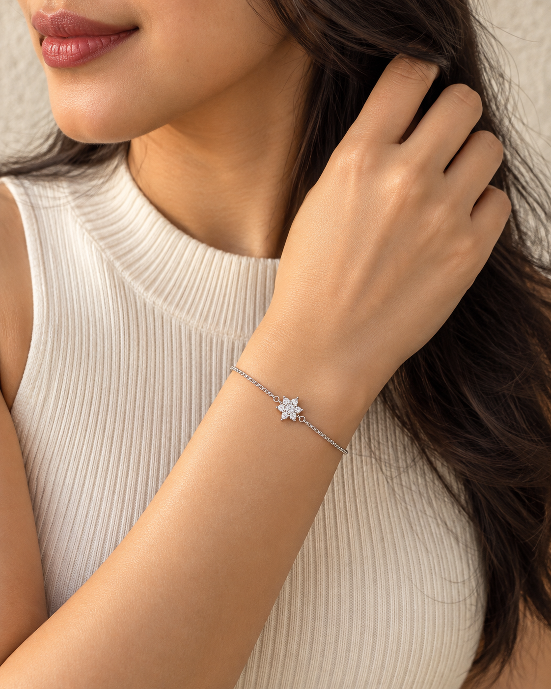 SILVER FLOWER BRACELET