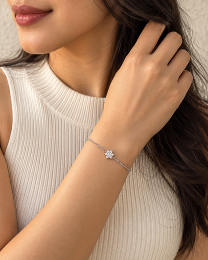 SILVER FLOWER BRACELET
