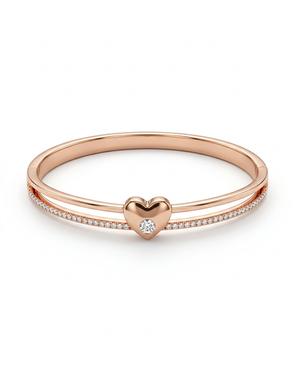 ROSE GOLD HEART LOVE BRACELET MADE OF 92.5