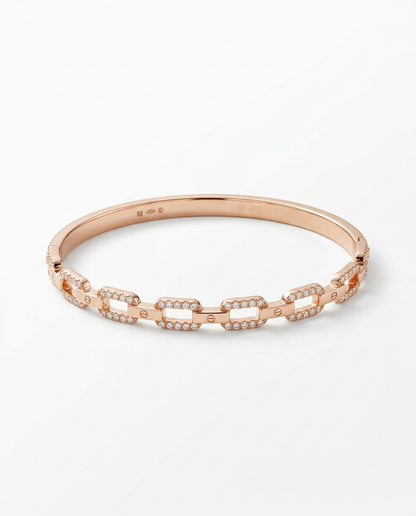 ROSE GOLD CLASSY LINK BRACELET MADE OF 92.5 SILVER