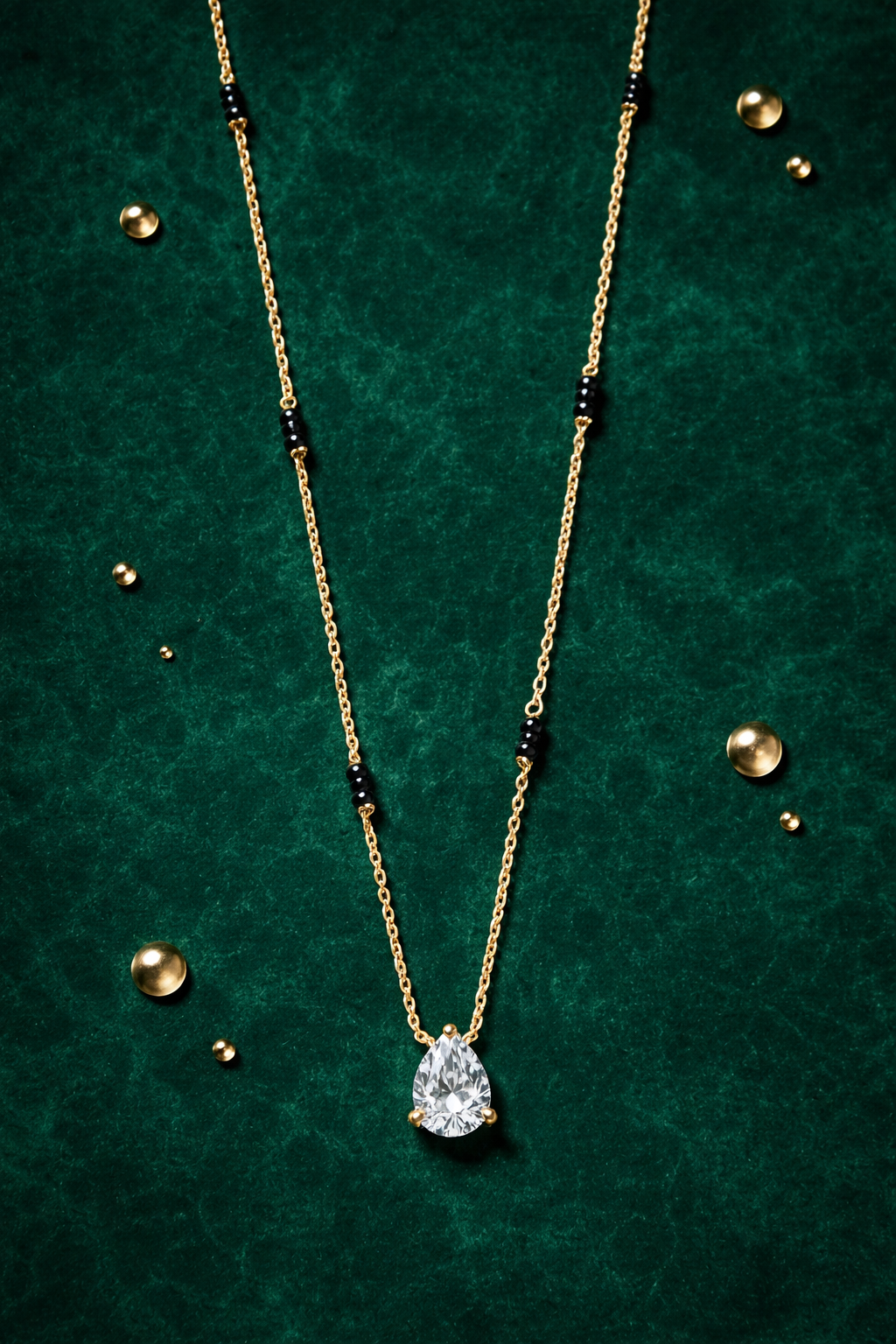 BRIGHT STAR GOLD PLATED SILVER MANGALSUTRA