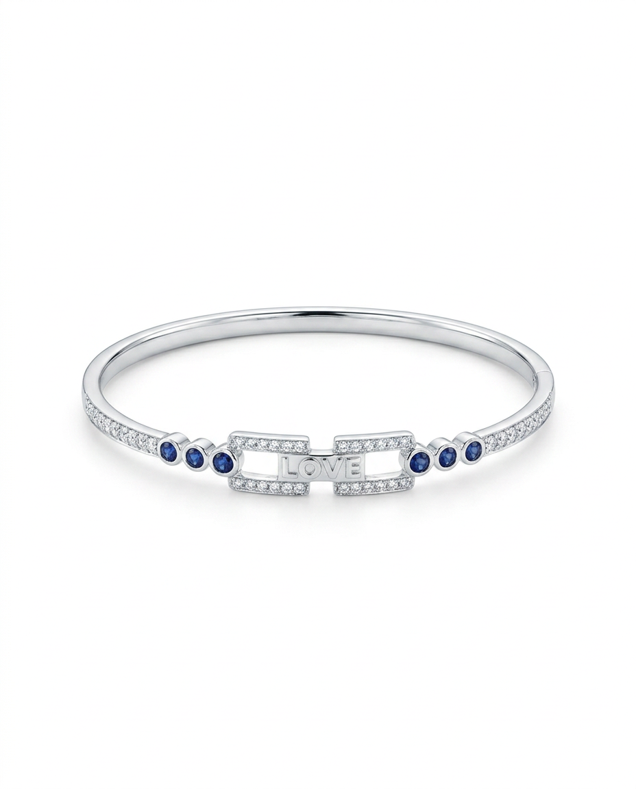SILVER  INTERLOCK LOVE BRACELET