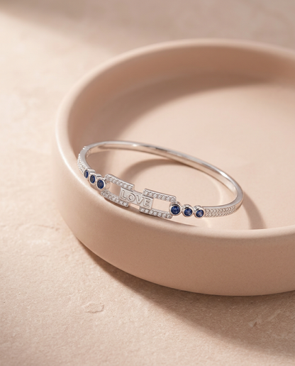 SILVER  INTERLOCK LOVE BRACELET