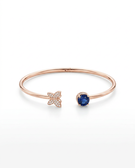 ROSE GOLD BUTTERFLY BRACELET MADE OF 92.5 SILVER