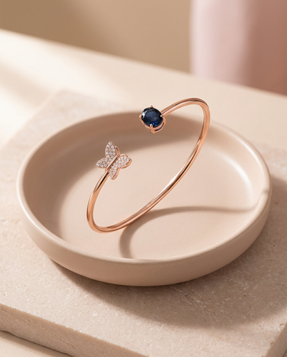ROSE GOLD BUTTERFLY BRACELET MADE OF 92.5 SILVER
